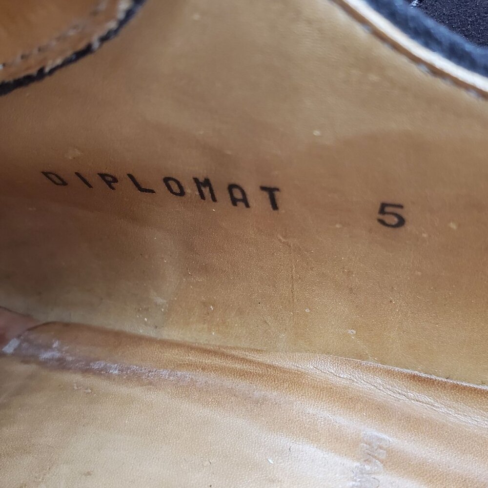 UK England Finsbury Dress Shoes Men's 6.5 Brown Suede Leather Cap-toe Oxfords - Picture 6 of 13
